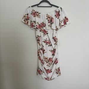 Floral Off-Shoulder Maternity Dress
